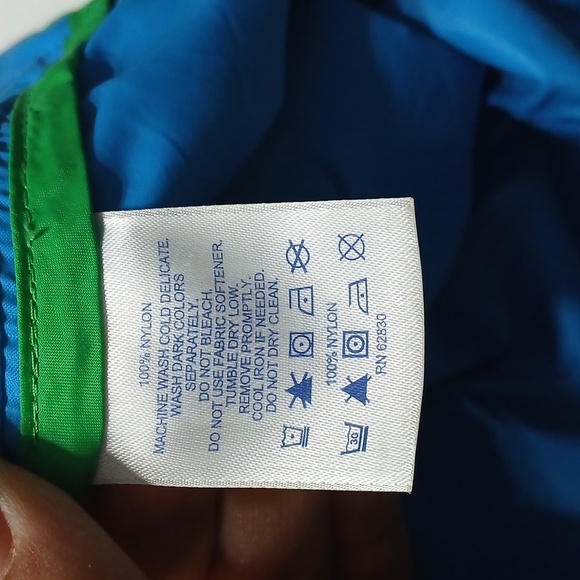 Lands' End Kids Blue and Green Raincoat - Picture 5 of 5